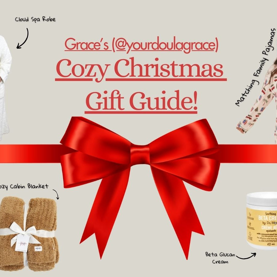 Grace's Cozy Christmas Gift Guide featuring cozy gifts, pajamas, and spa essentials.