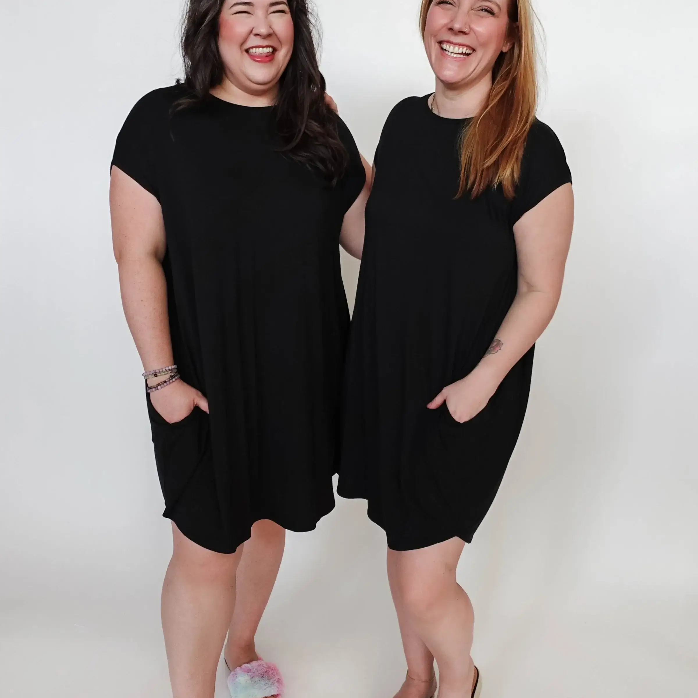 Black Beauty Dress Pleated with Pockets Bamboo | Georgia Rylan