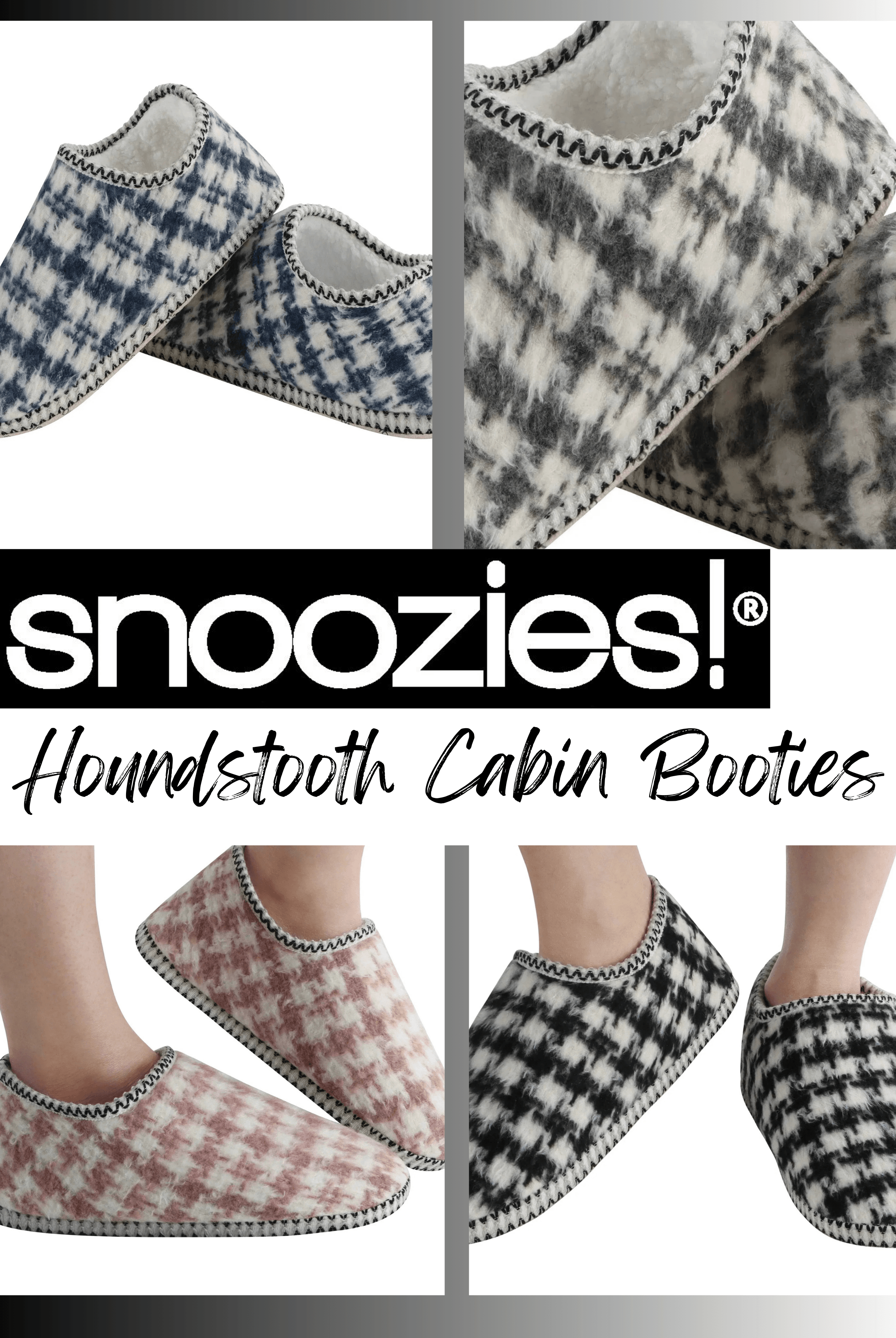 Snoozies Women's Houndstooth Cabin Bootie