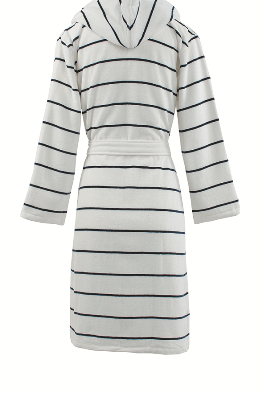 Carl Ross Women’s Cotton Velour Stripe Robe with Zipper & Hood