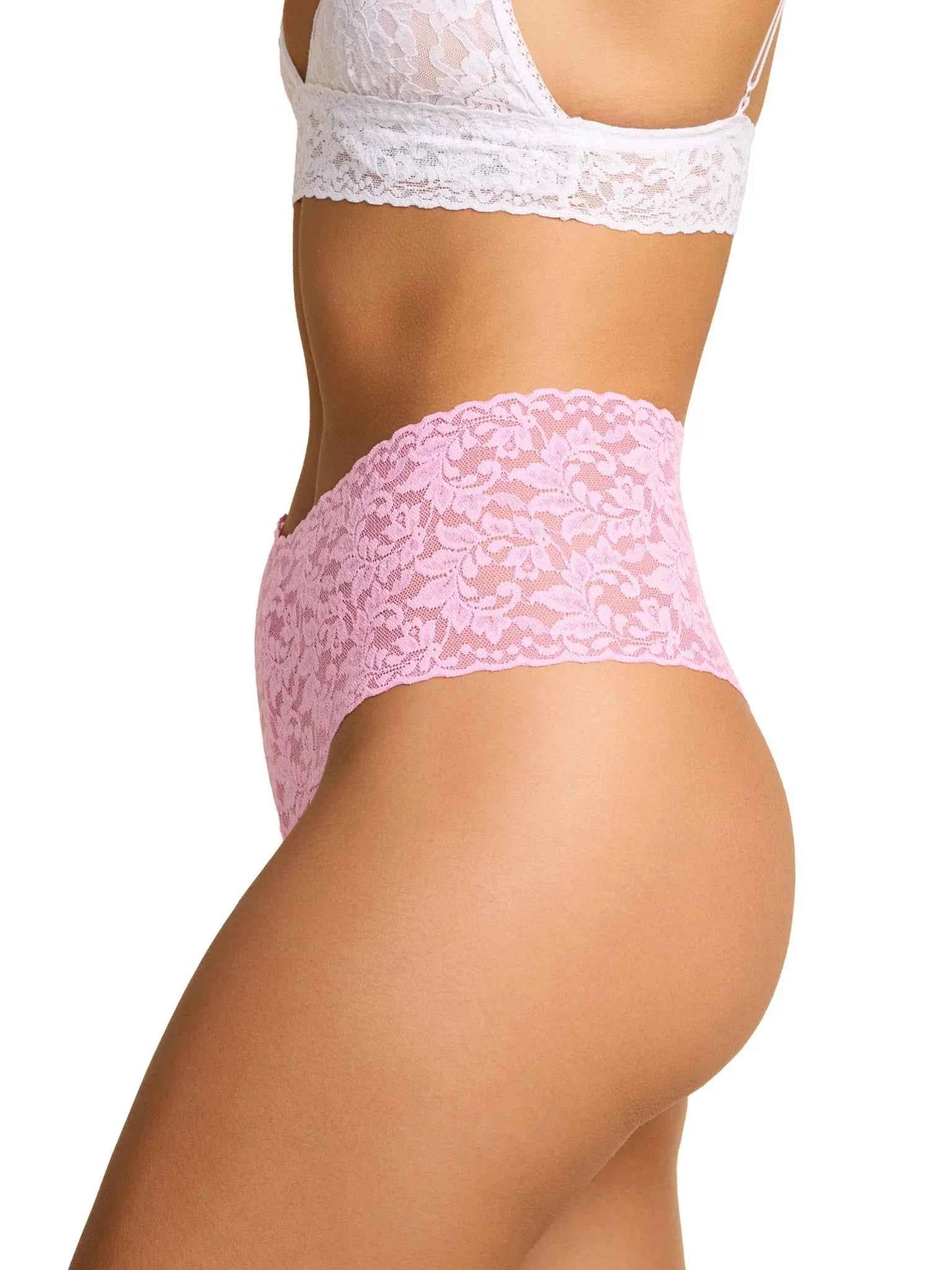 Hanky Panky Women's Signature Stretch Lace High-Waisted Retro Thong One Size Fits Most