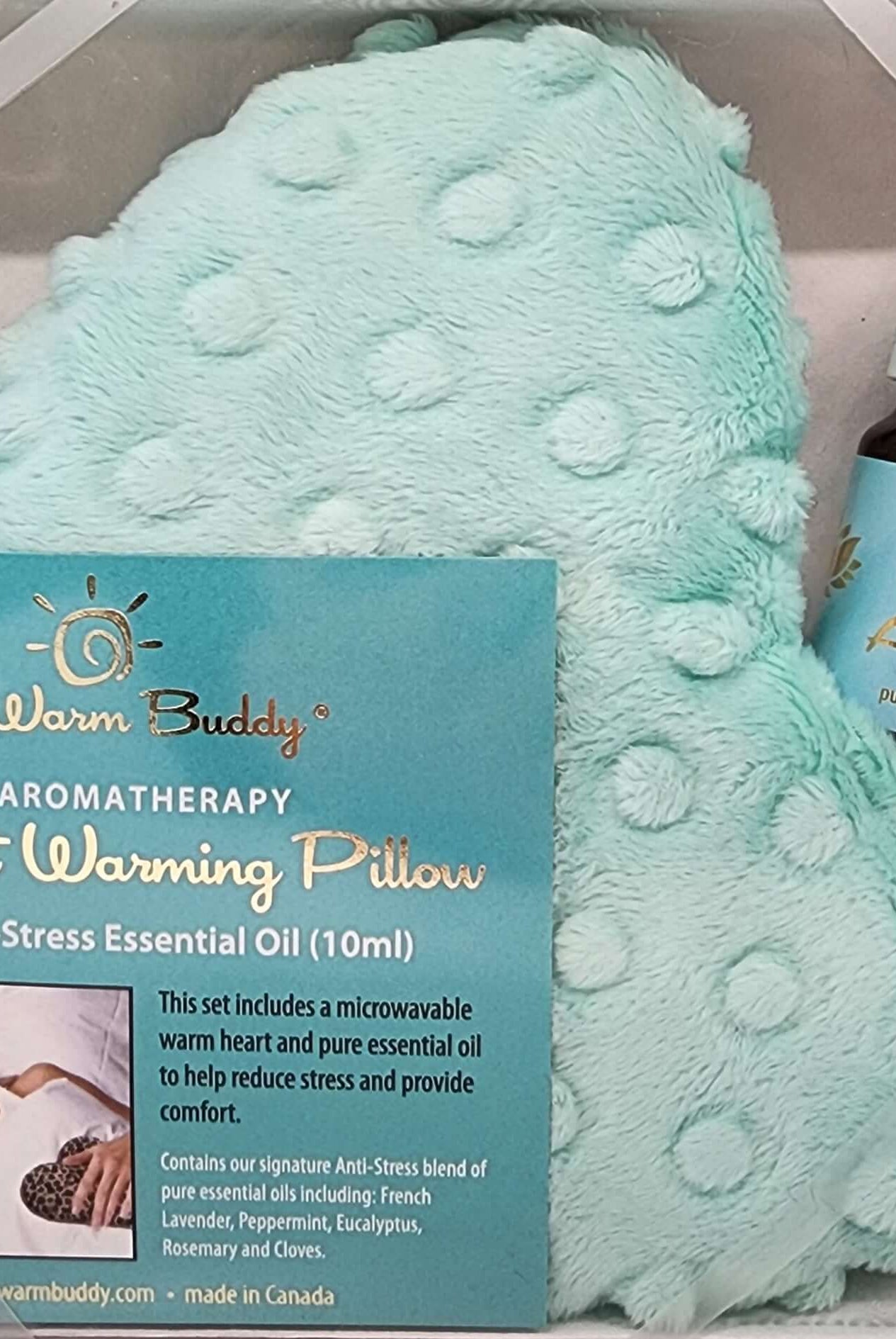 blue Warm Buddy Heart Warming Pillow & Anti-Stress Oil Gift Set
