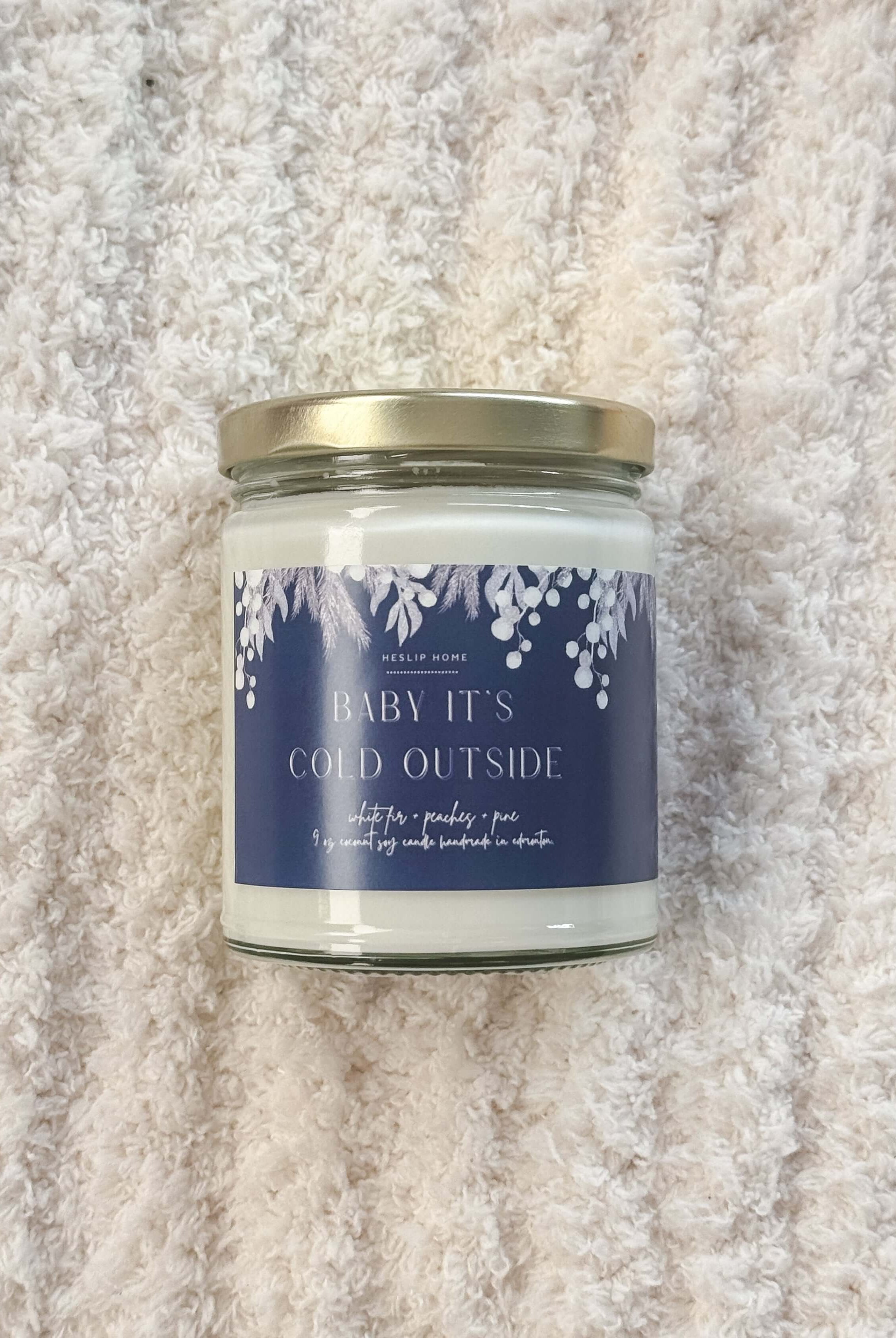 Baby It's Cold Outside 9oz Candle | white fir + peaches + pine
