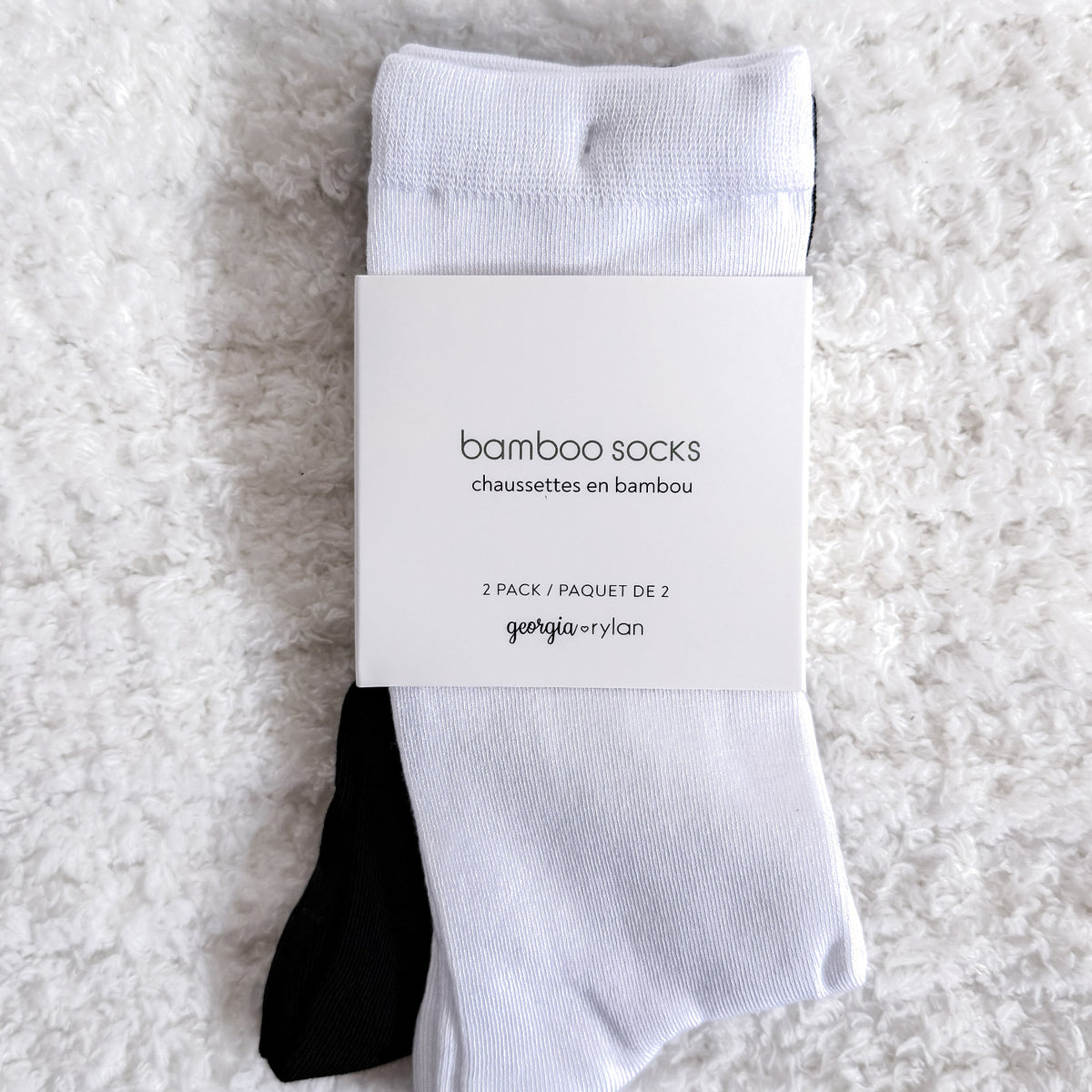 Bamboo Socks 2 Pack Black & White - Cloud Nine Pajamas