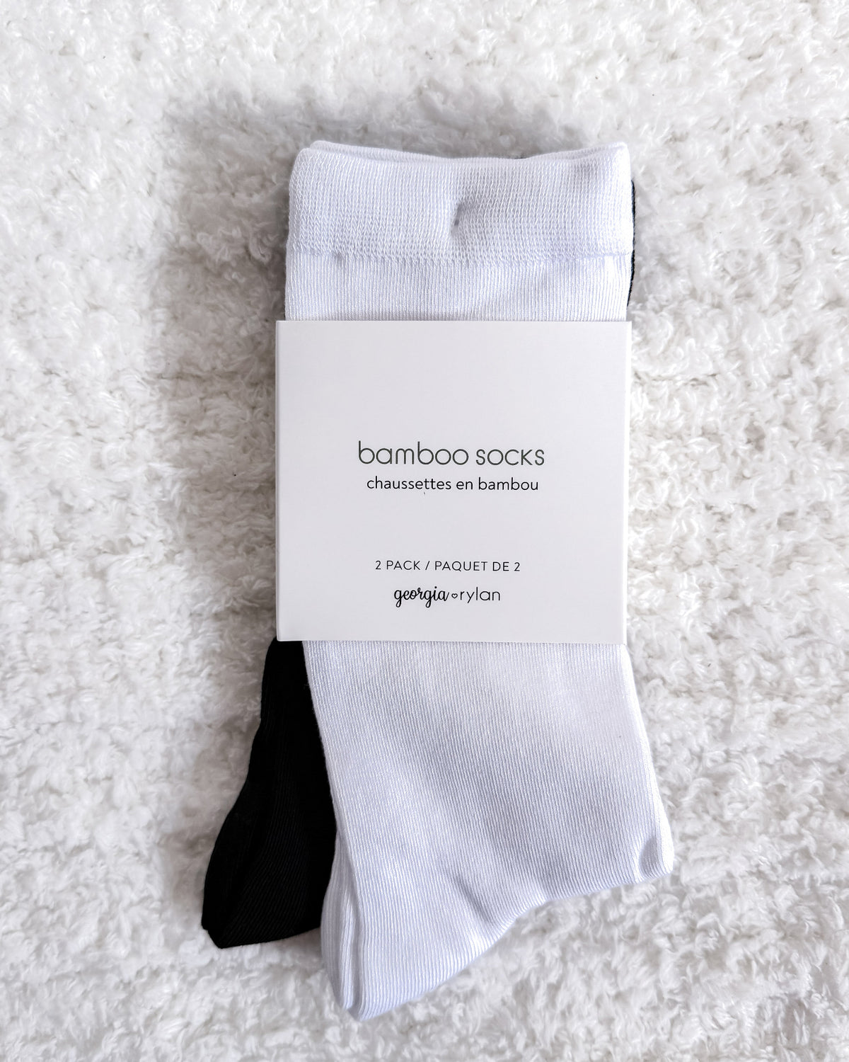 Bamboo Socks 2 Pack Black & White - Cloud Nine Pajamas