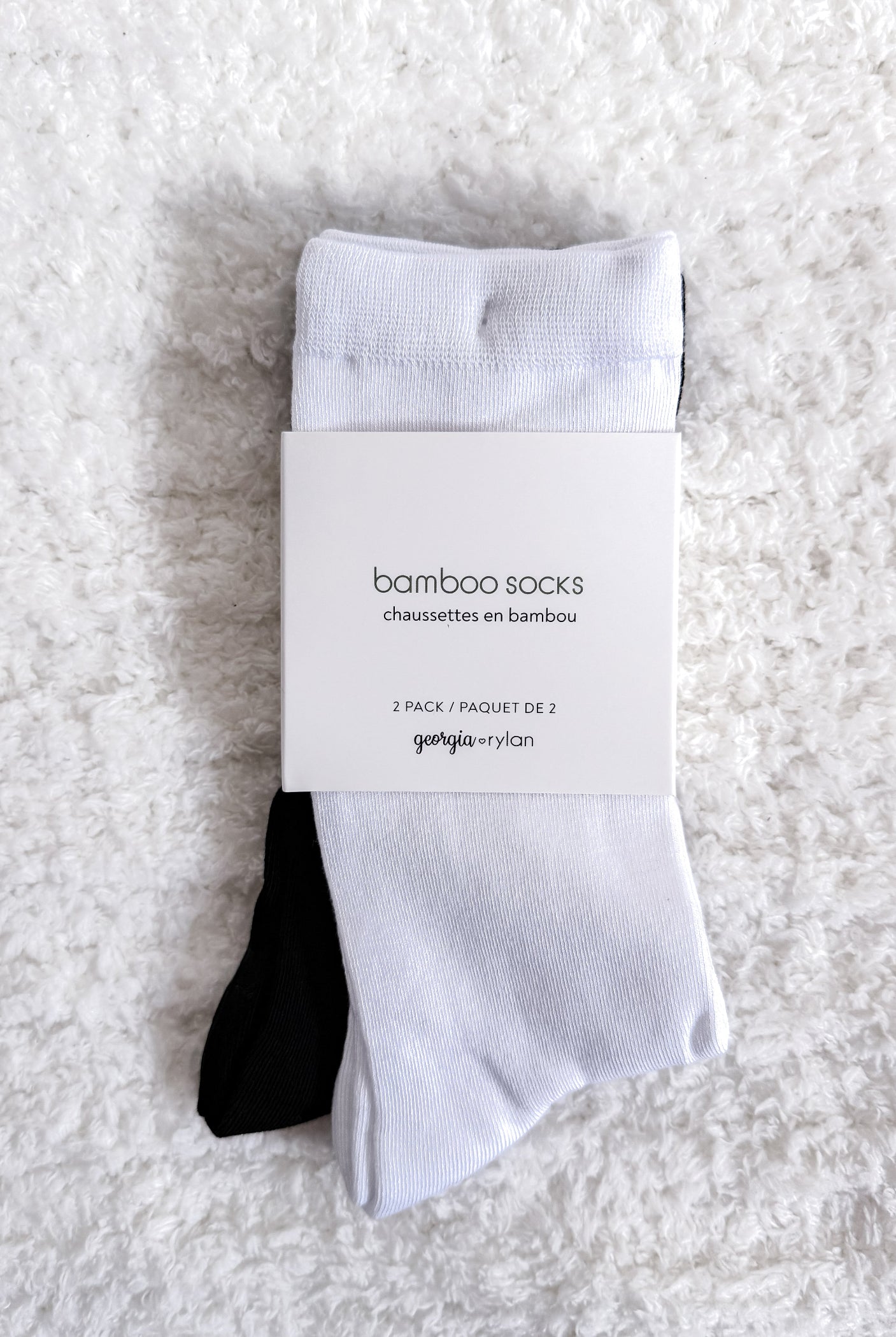 Bamboo Socks 2 Pack Black & White - Cloud Nine Pajamas