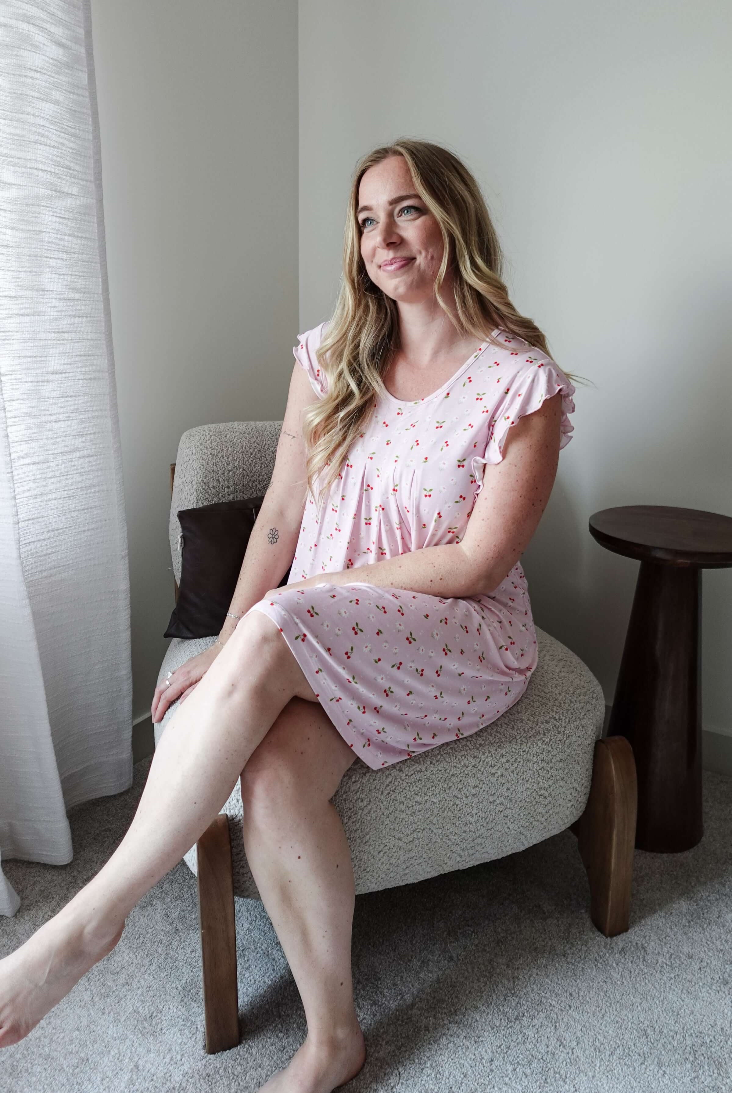 Flutter Dress Nightgown - Bamboo | Pink Cherries