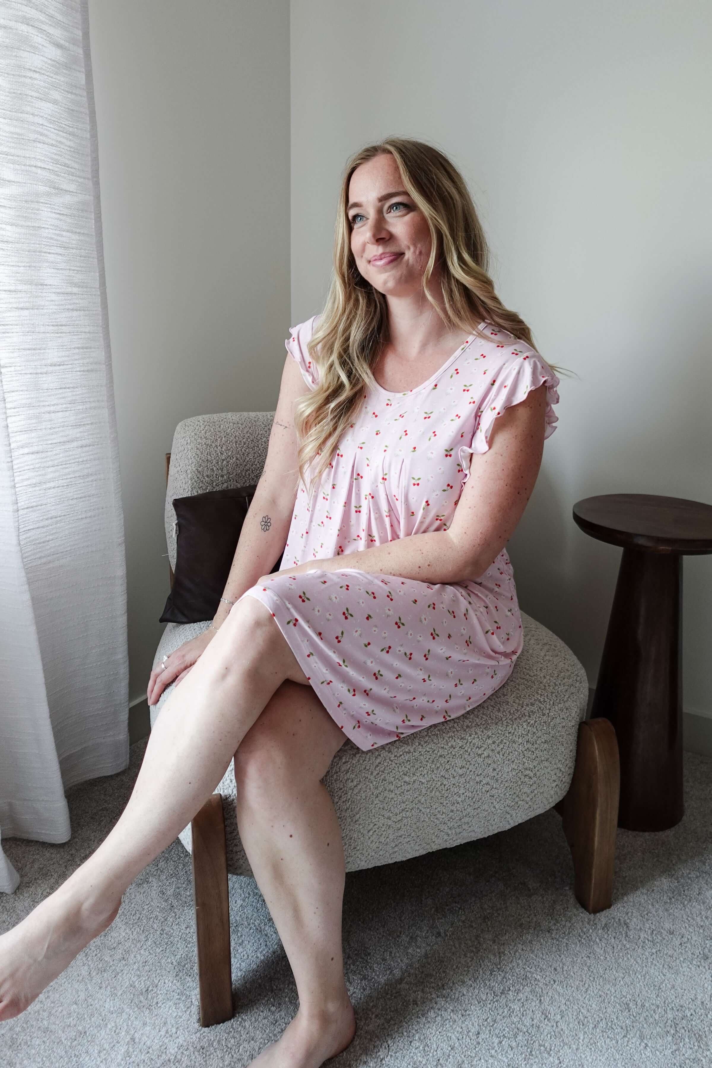 Flutter Dress Nightgown - Bamboo | Pink Cherries