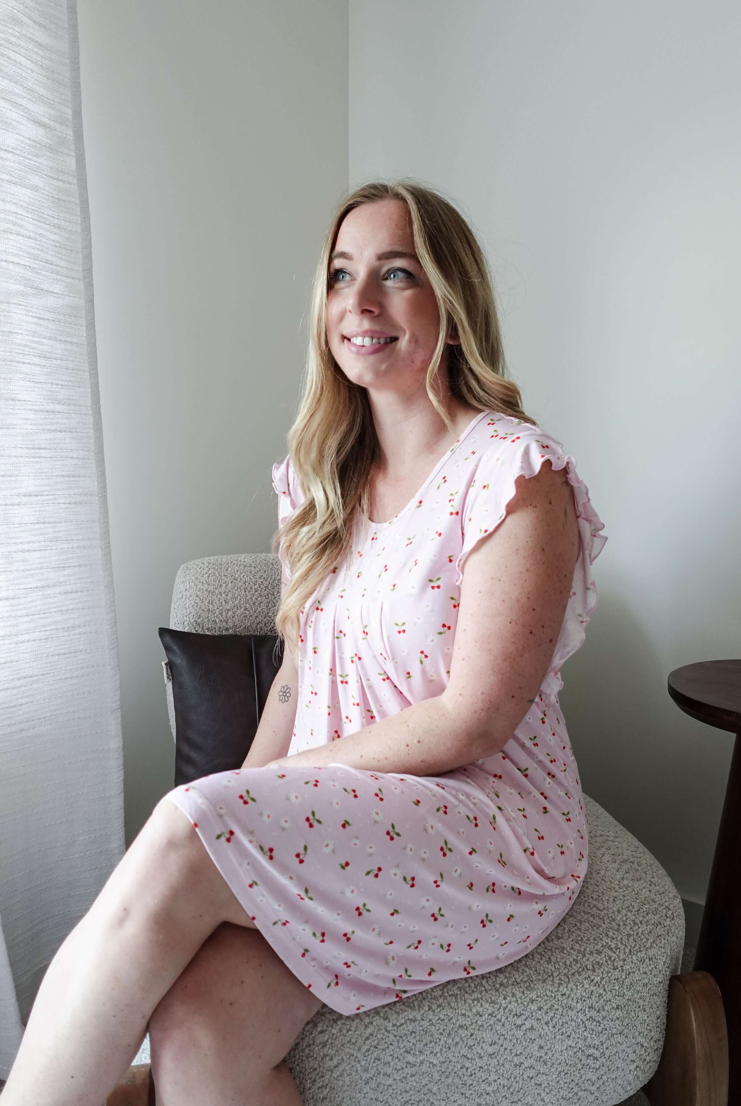 Flutter Dress Nightgown - Bamboo | Pink Cherries