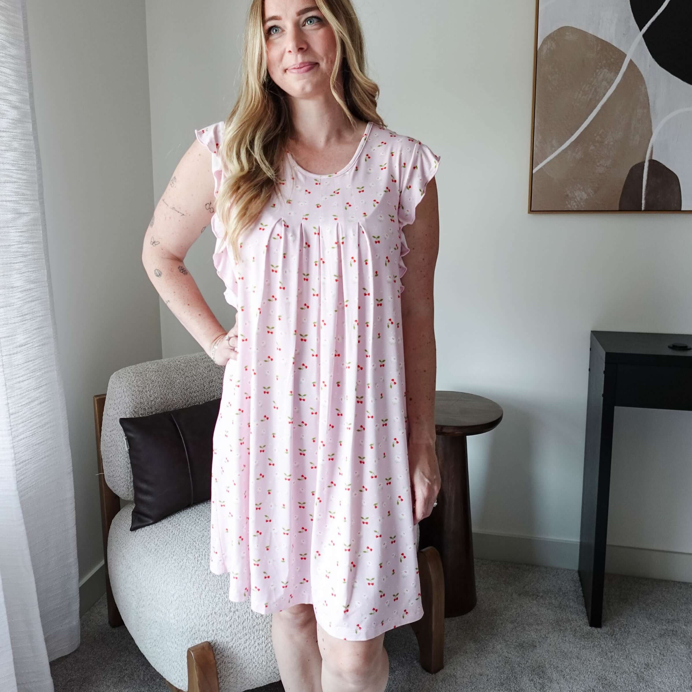Flutter Dress Nightgown - Bamboo | Pink Cherries
