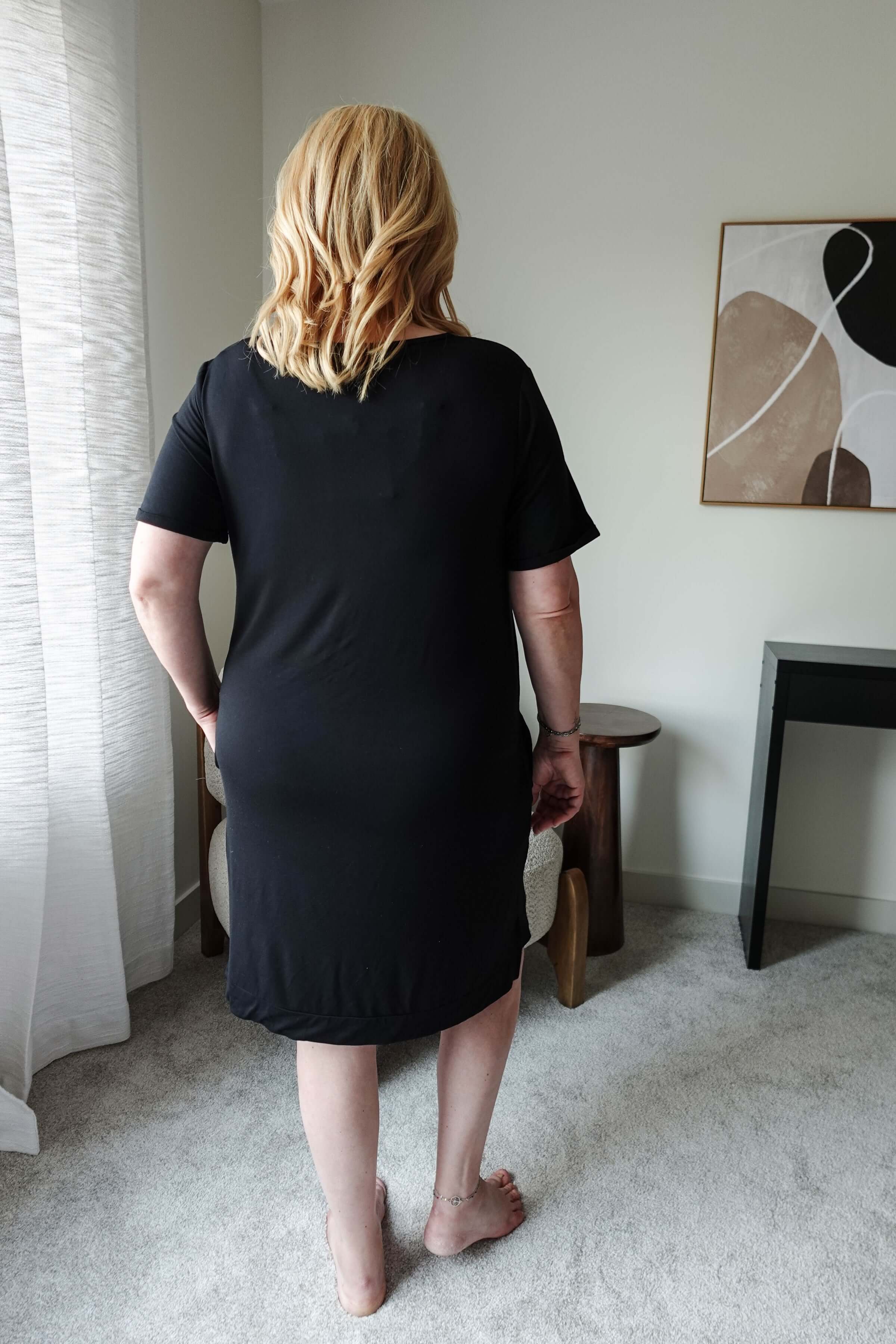 Black Beauty Nightshirt V Neck With Pockets Bamboo