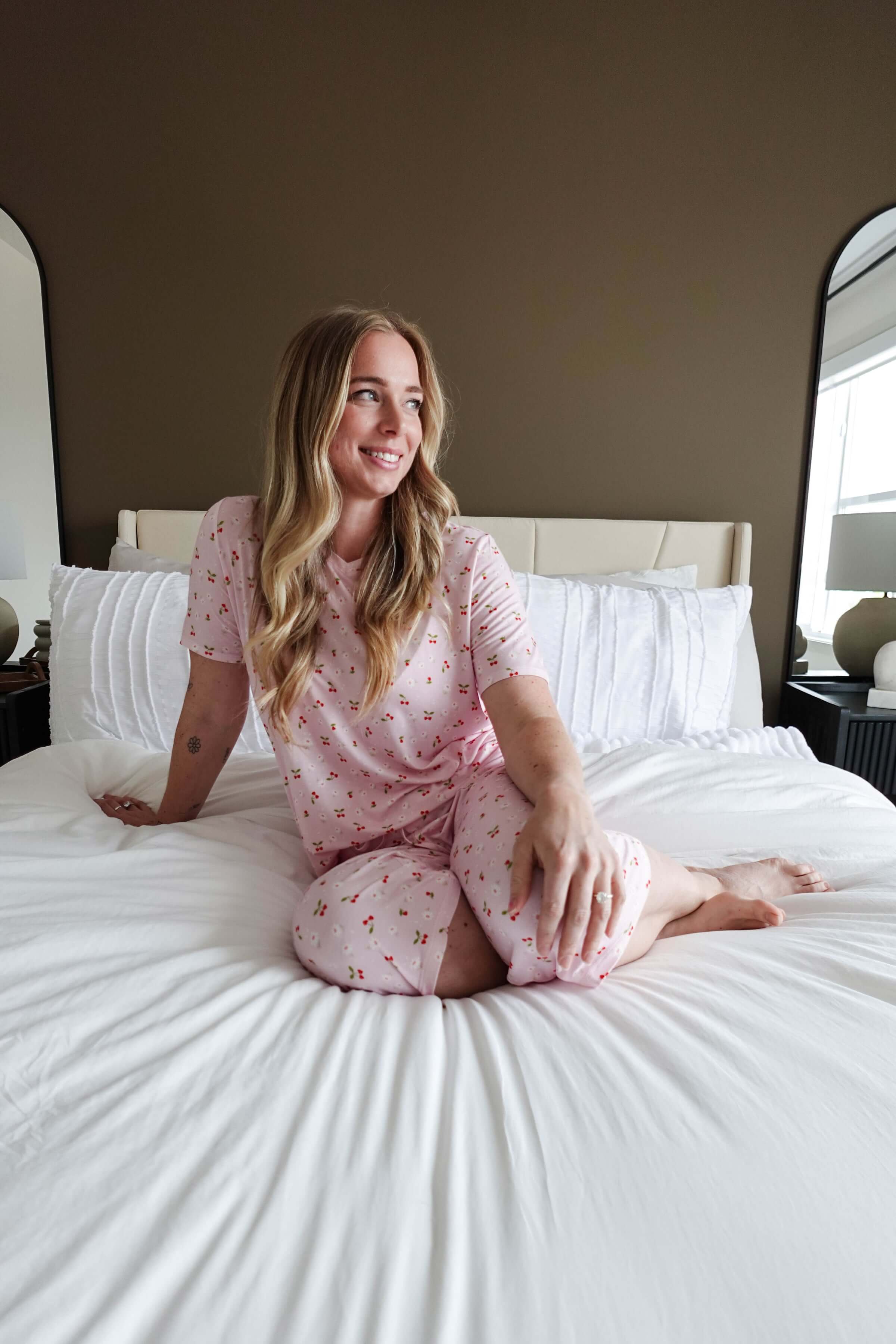 Short Sleeve Tee/Capri - Bamboo | Pink Cherries