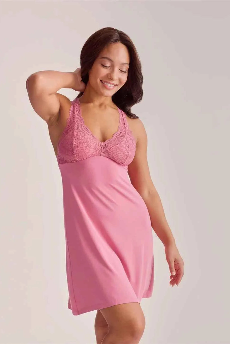 Belle Epoque Full Bust Chemise Lipstick Pink