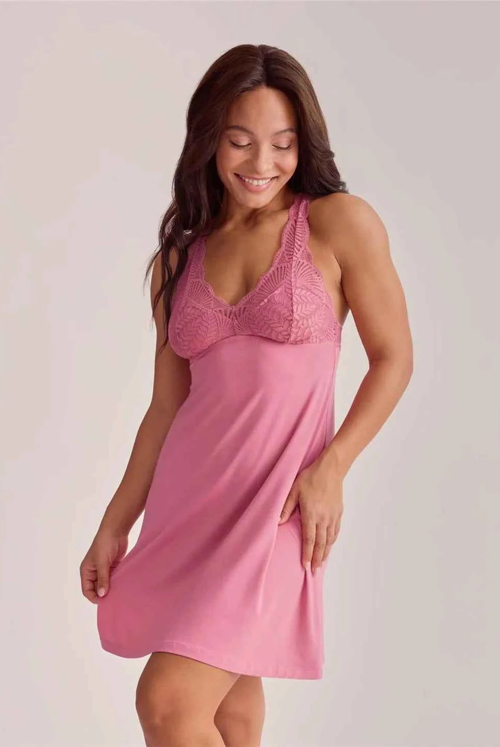 Belle Epoque Full Bust Chemise Lipstick Pink
