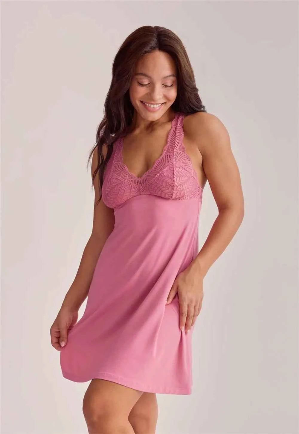 Belle Epoque Full Bust Chemise Lipstick Pink