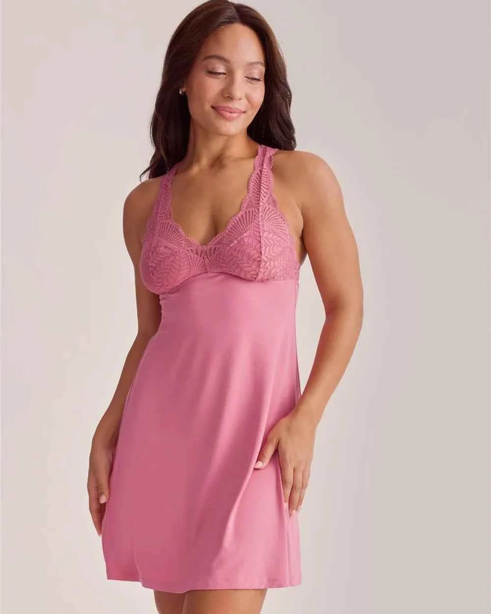 Belle Epoque Full Bust Chemise Lipstick Pink