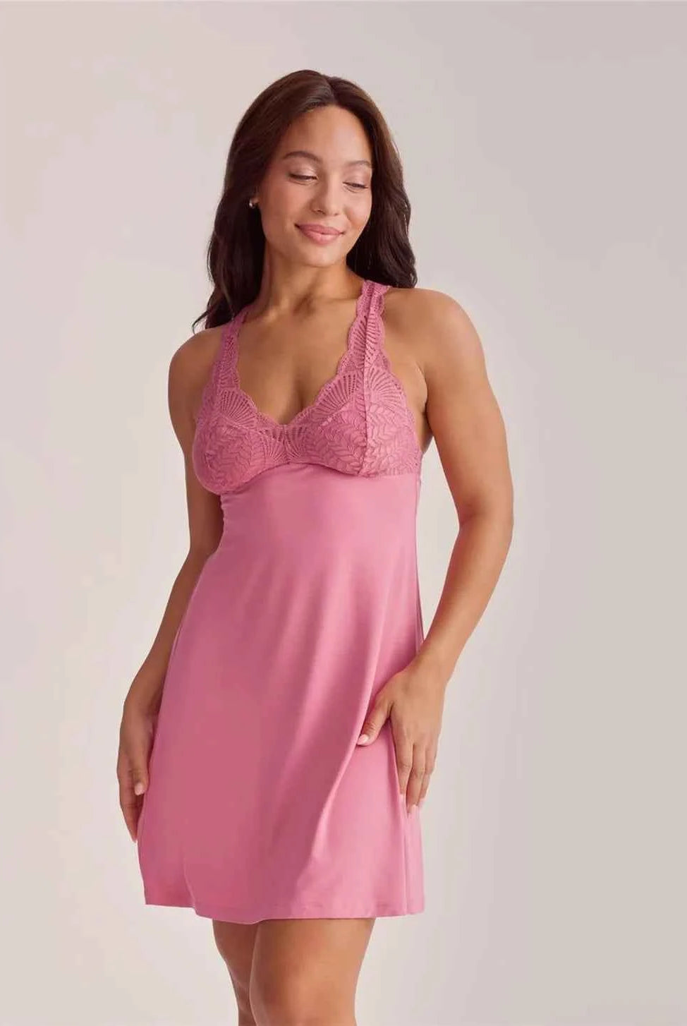 Belle Epoque Full Bust Chemise Lipstick Pink
