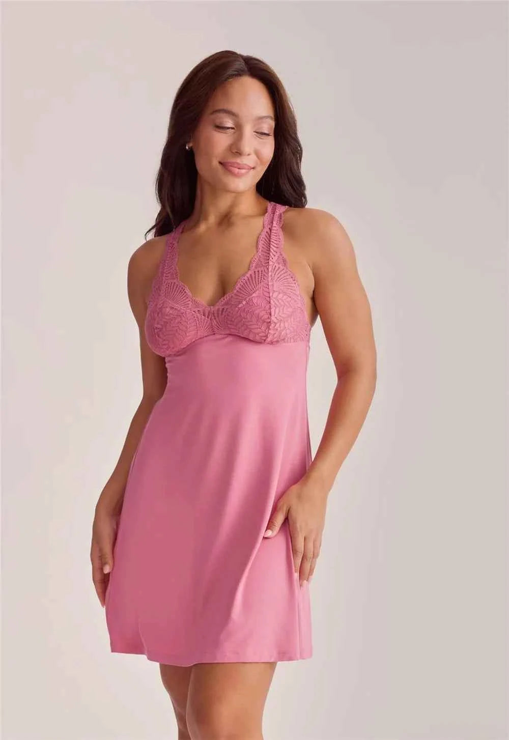 Belle Epoque Full Bust Chemise Lipstick Pink
