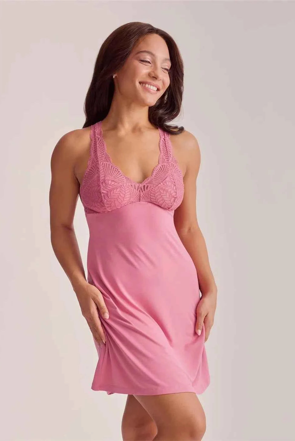Belle Epoque Full Bust Chemise Lipstick Pink