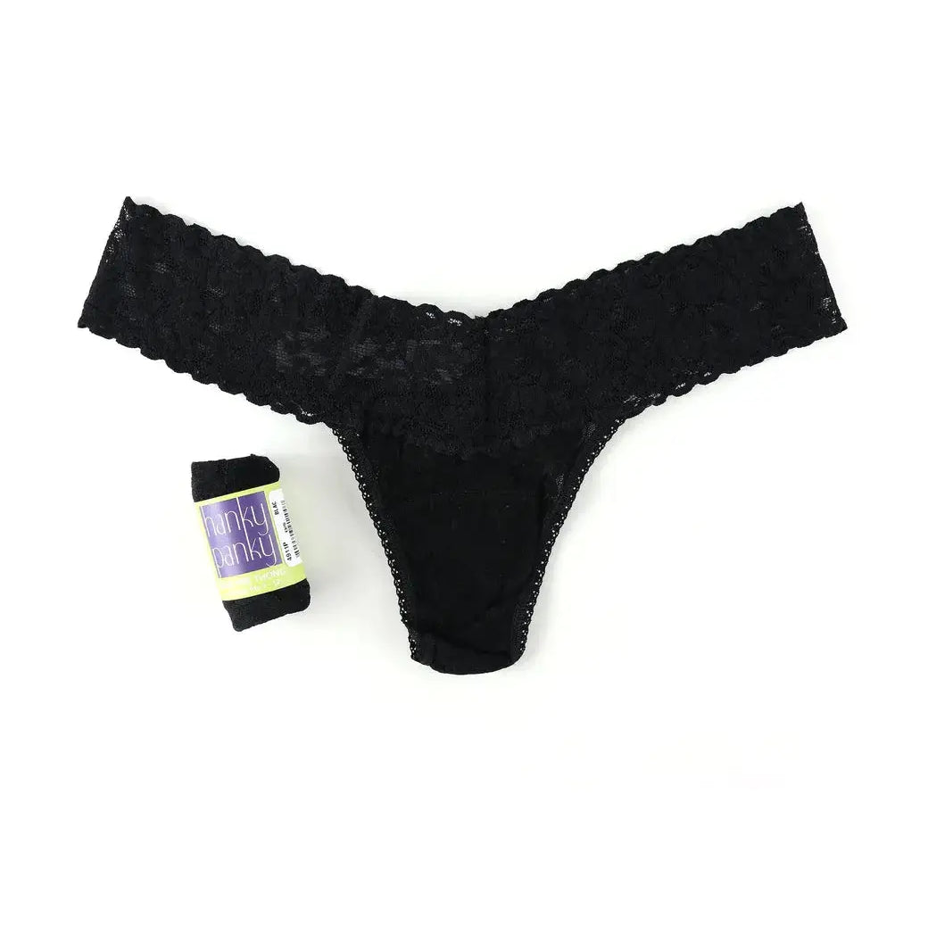 Black Low Rise Thong Wrapped-HANKY PANKY-Cloud Nine Pajamas