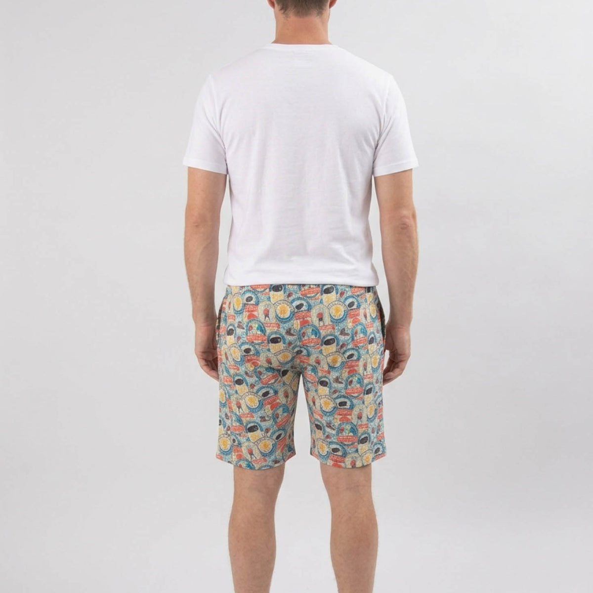 Bob's Sleepwear Co. Hockey Club Bamboo Sleep Shorts back view — Cloud Nine Pajamas Edmonton