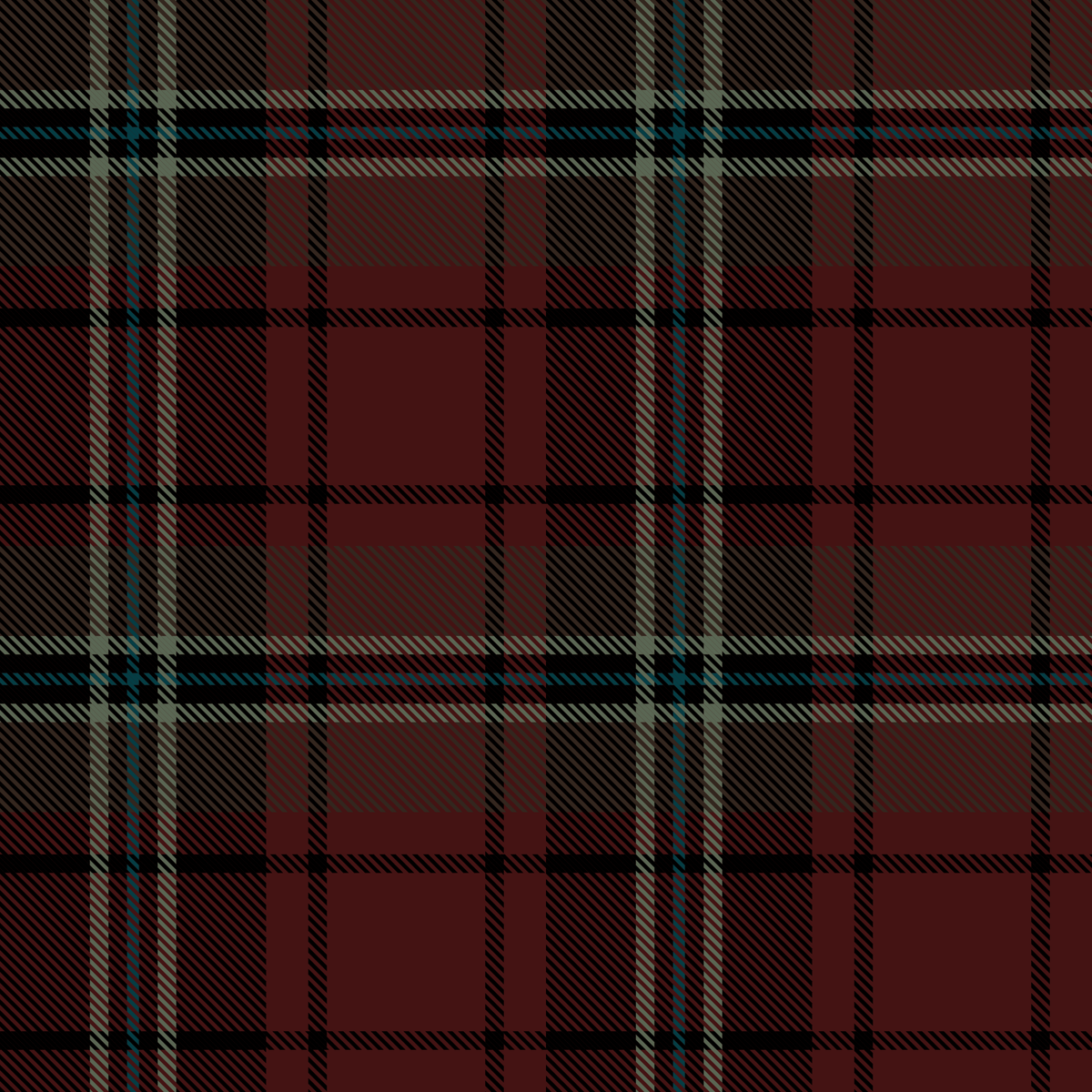 A close-up of a classic tartan plaid pattern in deep burgundy red, black, and thin white stripes - Cloud Nine Pajamas