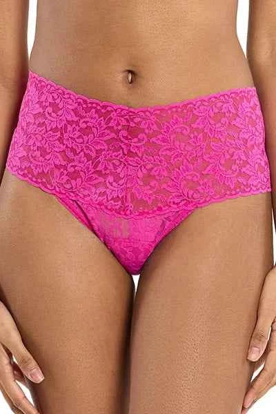 Hanky Panky Women's Signature Stretch Lace High-Waisted Retro Thong One Size Fits Most