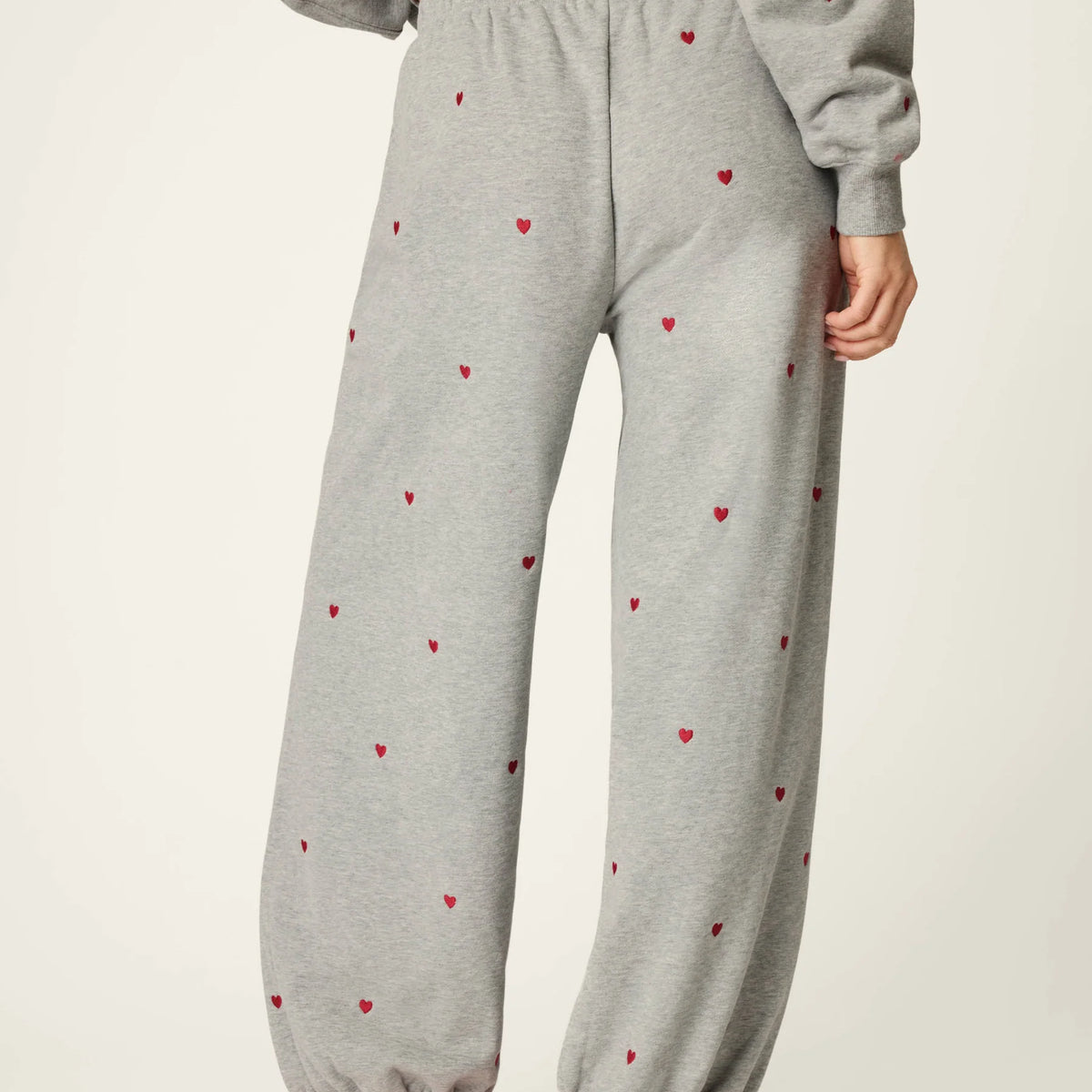 PJ Salvage C'est La Vie Hearts sweatpants back view — Cloud Nine Pajamas