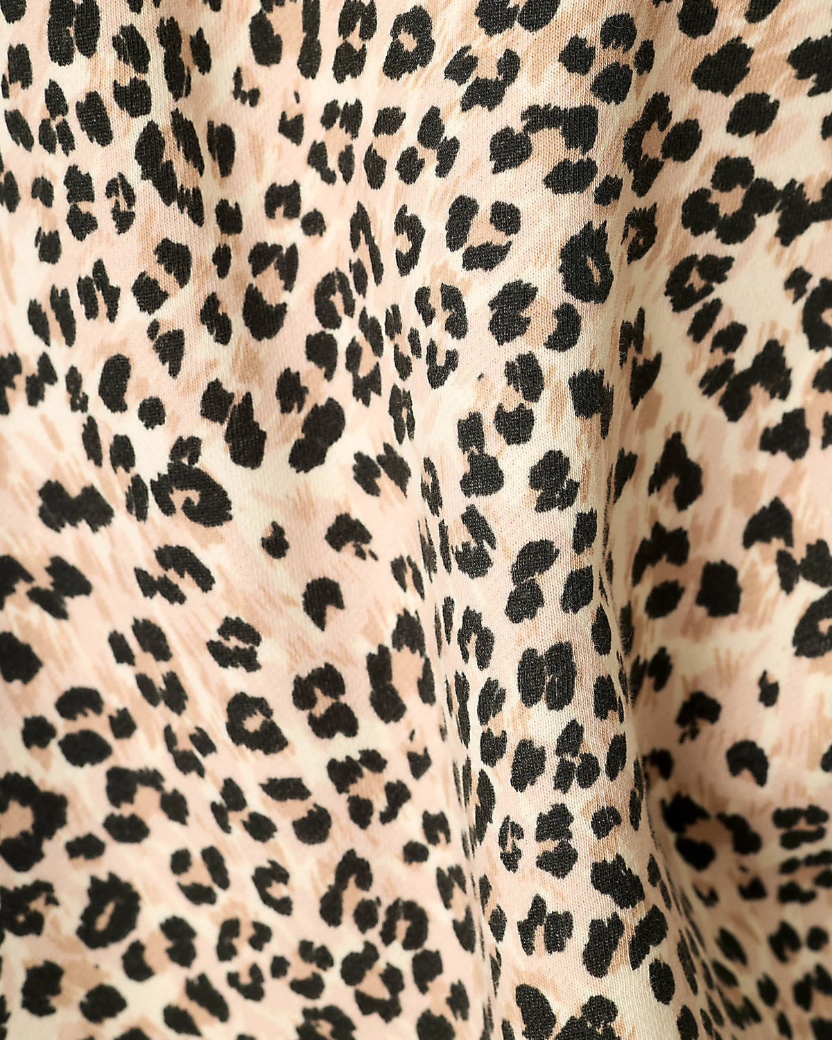 PJ Salvage C'est La Vie All Over Printed Brush Fleece Nude leopard fabric swatch — Cloud Nine Pajamas