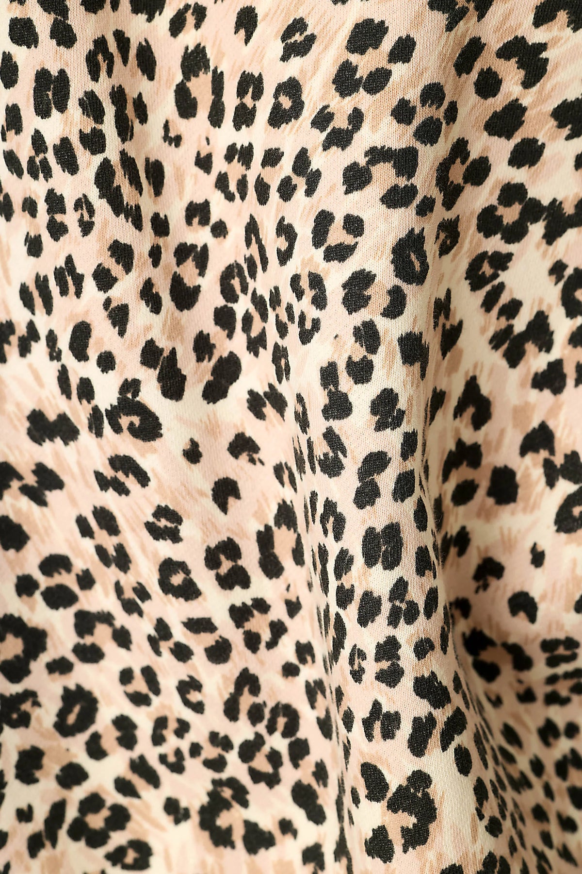 PJ Salvage C'est La Vie All Over Printed Brush Fleece Nude leopard fabric swatch — Cloud Nine Pajamas