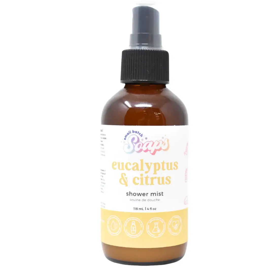 Eucalyptus Citrus Shower Mist bottle, a soothing mist for an energizing spa-like shower experience