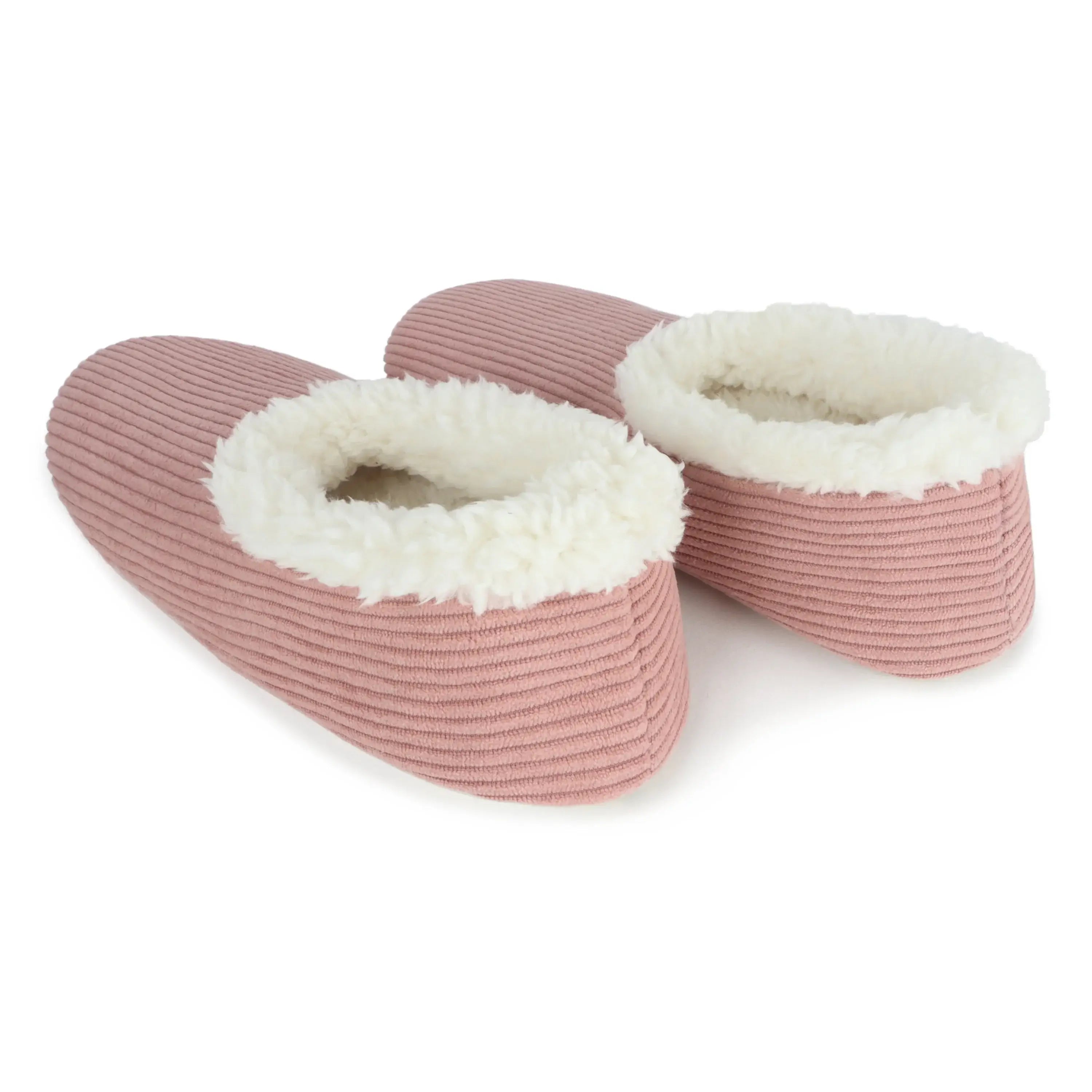 Snoozies Plush COZY Slipper Socks cozy corduroy peach