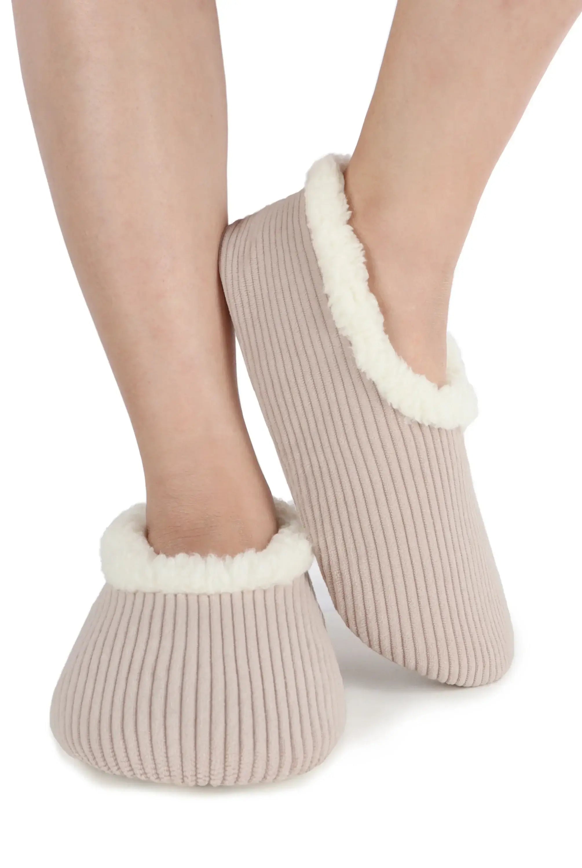 Snoozies Plush COZY Slipper Socks cozy corduroy smokey grey