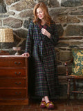 Flannel Robe Saratoga Blue Plaid