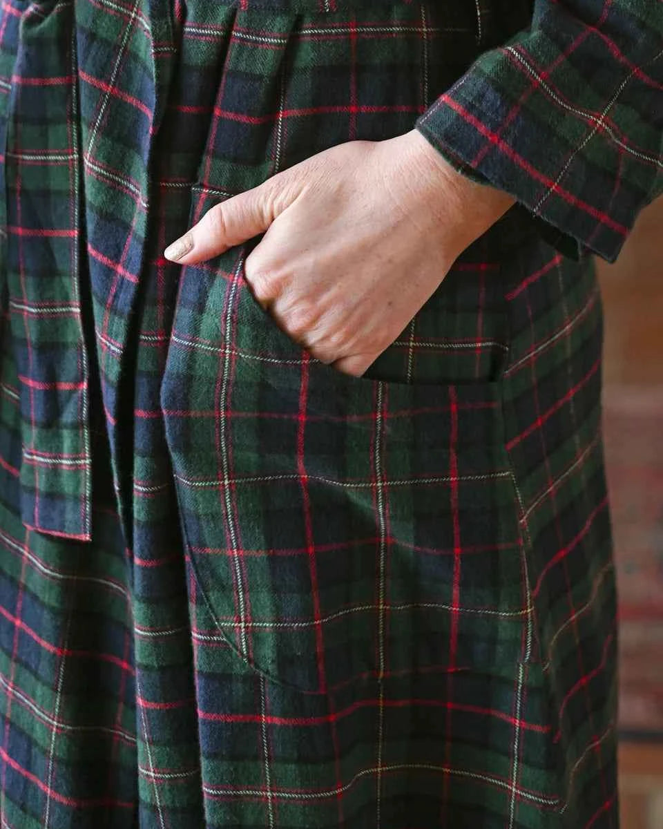 Flannel Robe Saratoga Blue Plaid
