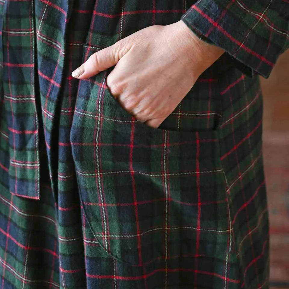 Flannel Robe Saratoga Blue Plaid