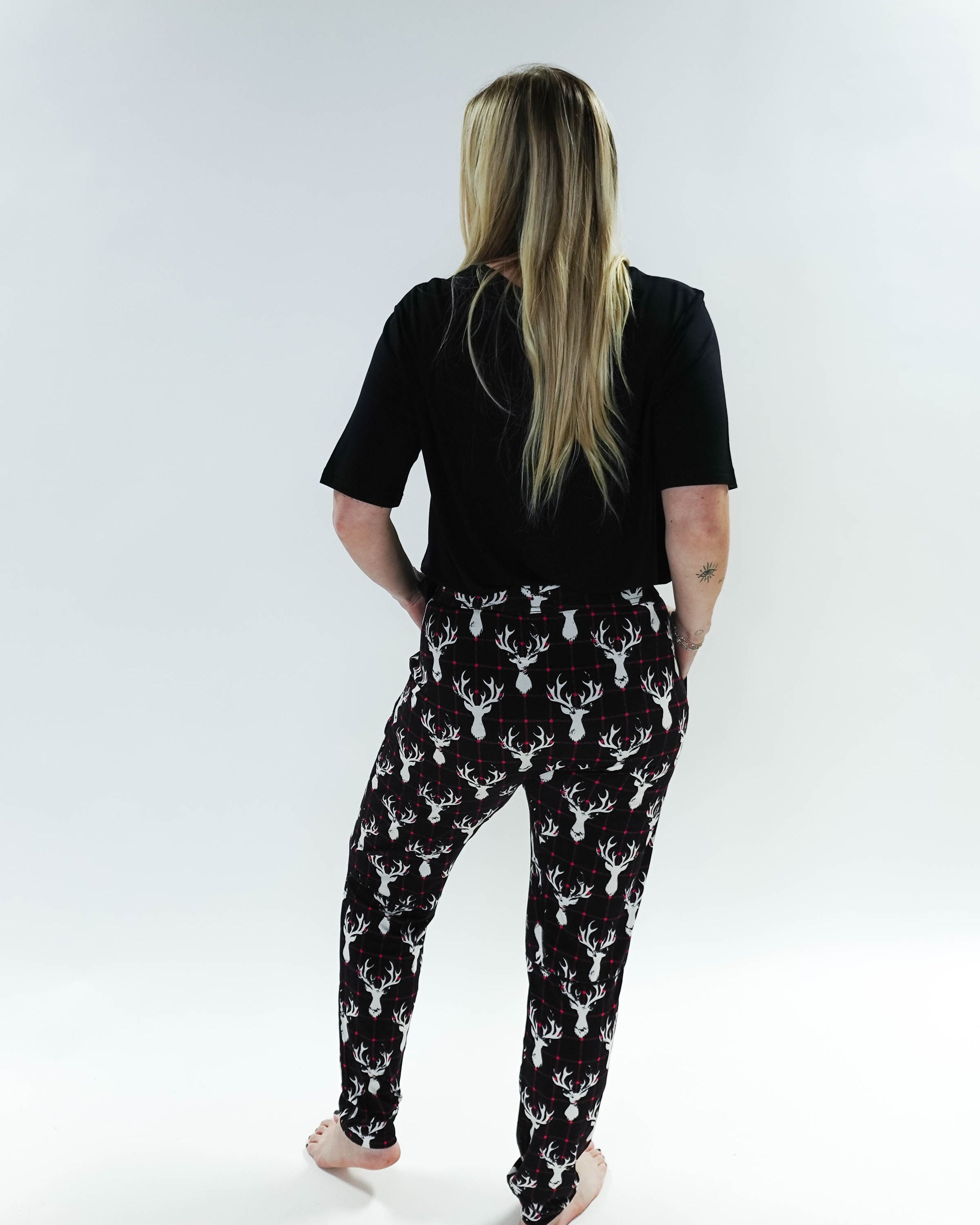 unisex deer plaid printed bamboo jogger bob's sleepwear co