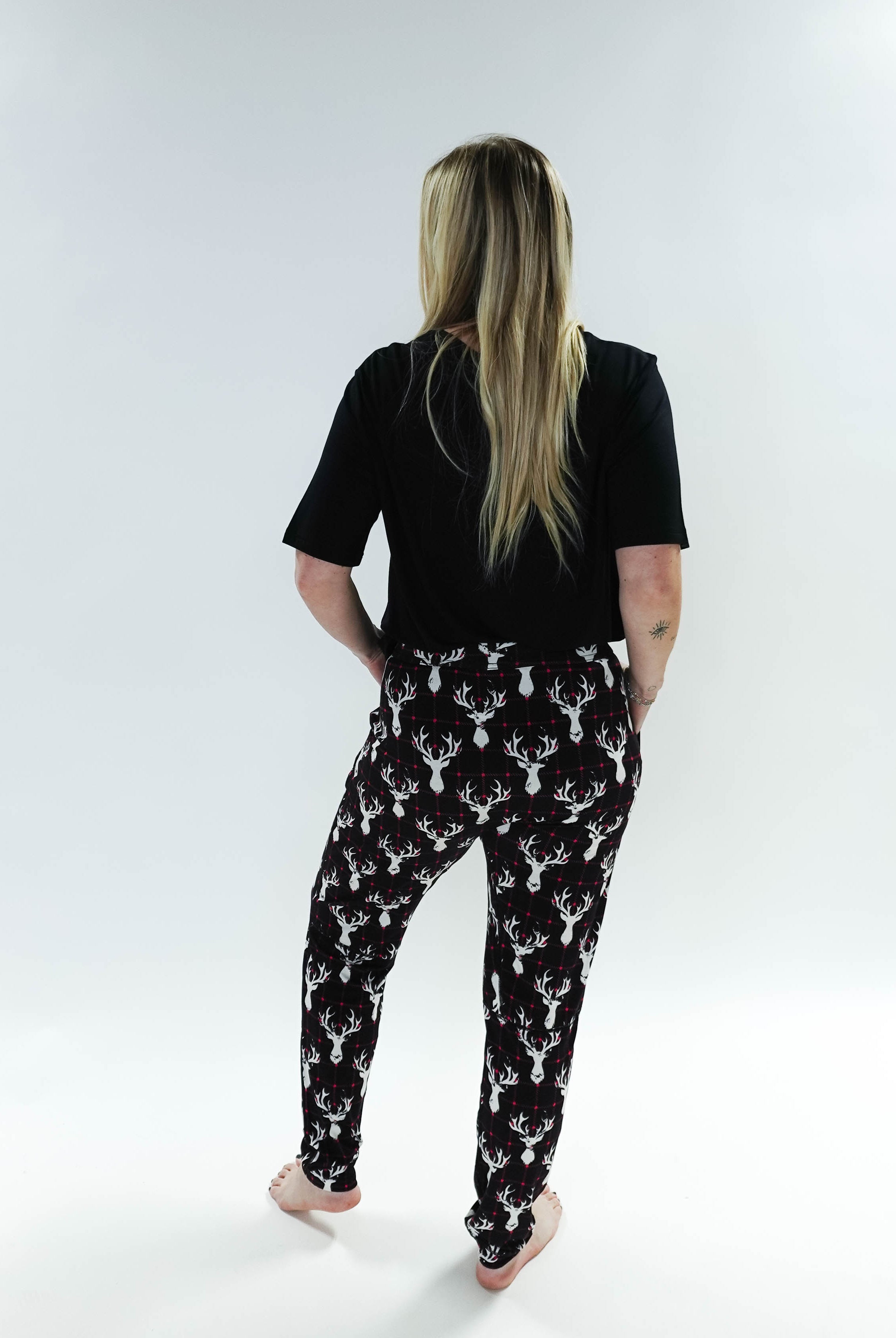 unisex deer plaid printed bamboo jogger bob's sleepwear co