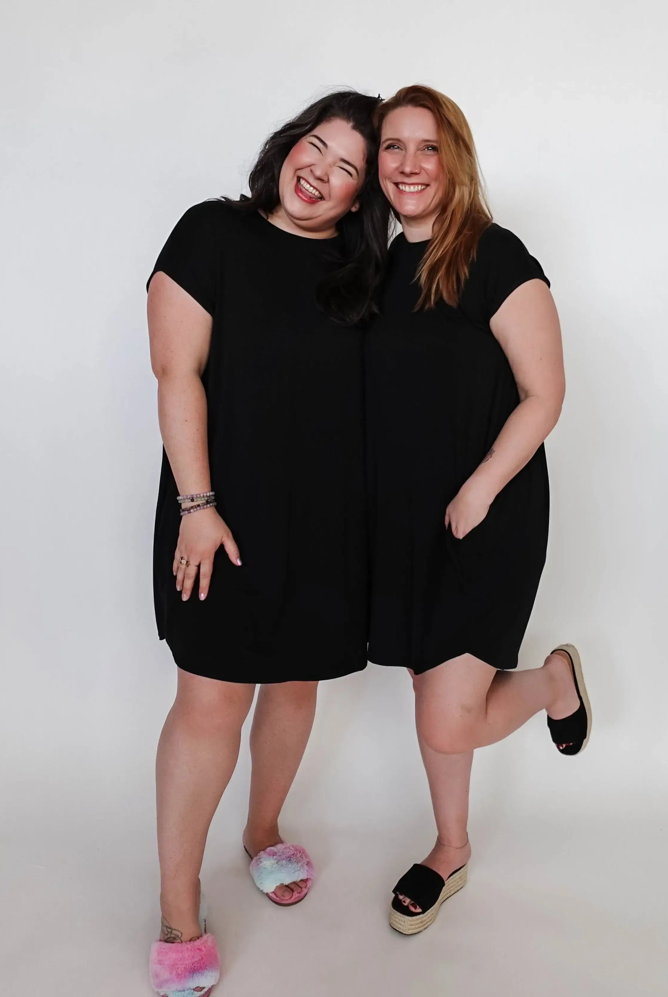 Dress Pleated with Pockets - Bamboo | Black Beauty