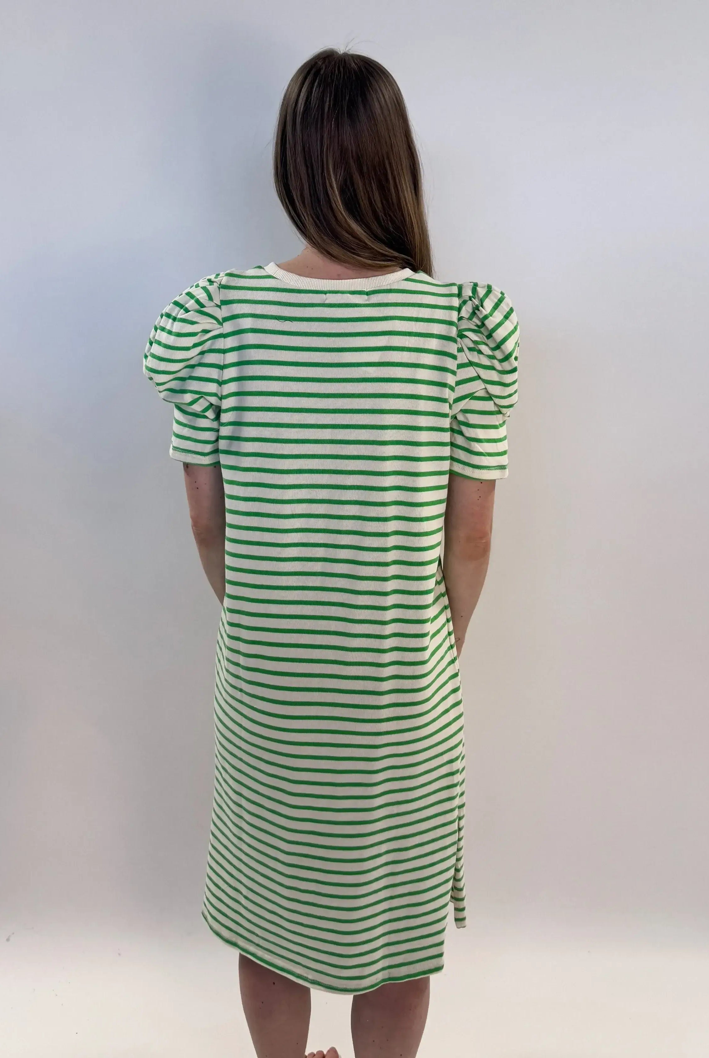 Dress Puff Sleeve Jersey Kelly Green