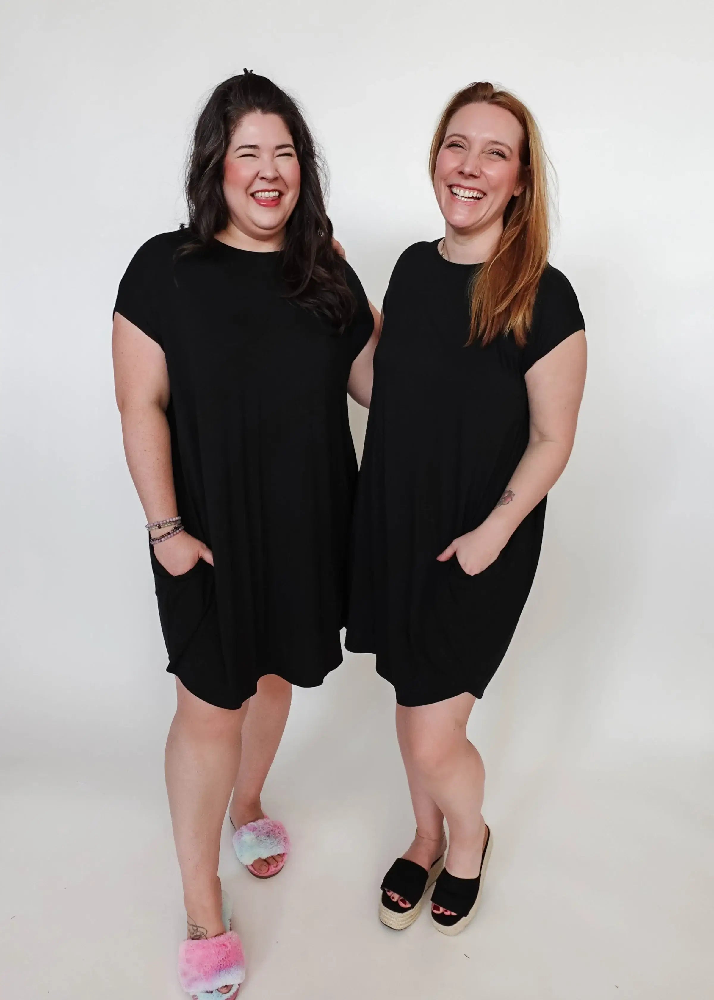 Black Beauty Dress Pleated with Pockets Bamboo | Georgia Rylan