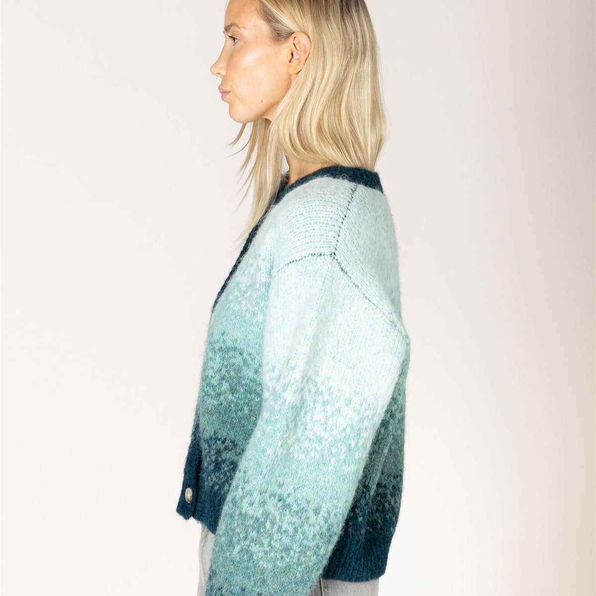 Lyla & Luxe ELLIE Cardigan | Teal Fade Ombré | Eco-Knit | Open Front - Cloud Nine Pajamas