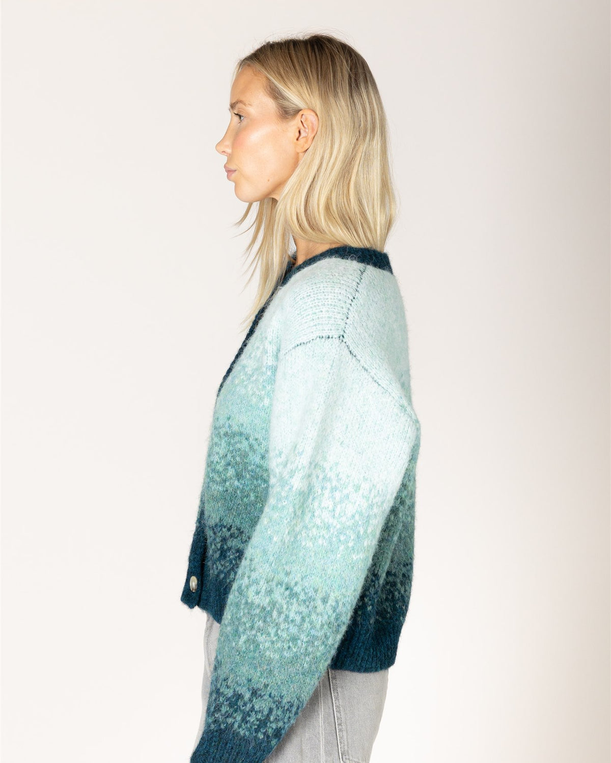 Lyla & Luxe ELLIE Cardigan | Teal Fade Ombré | Eco-Knit | Open Front - Cloud Nine Pajamas
