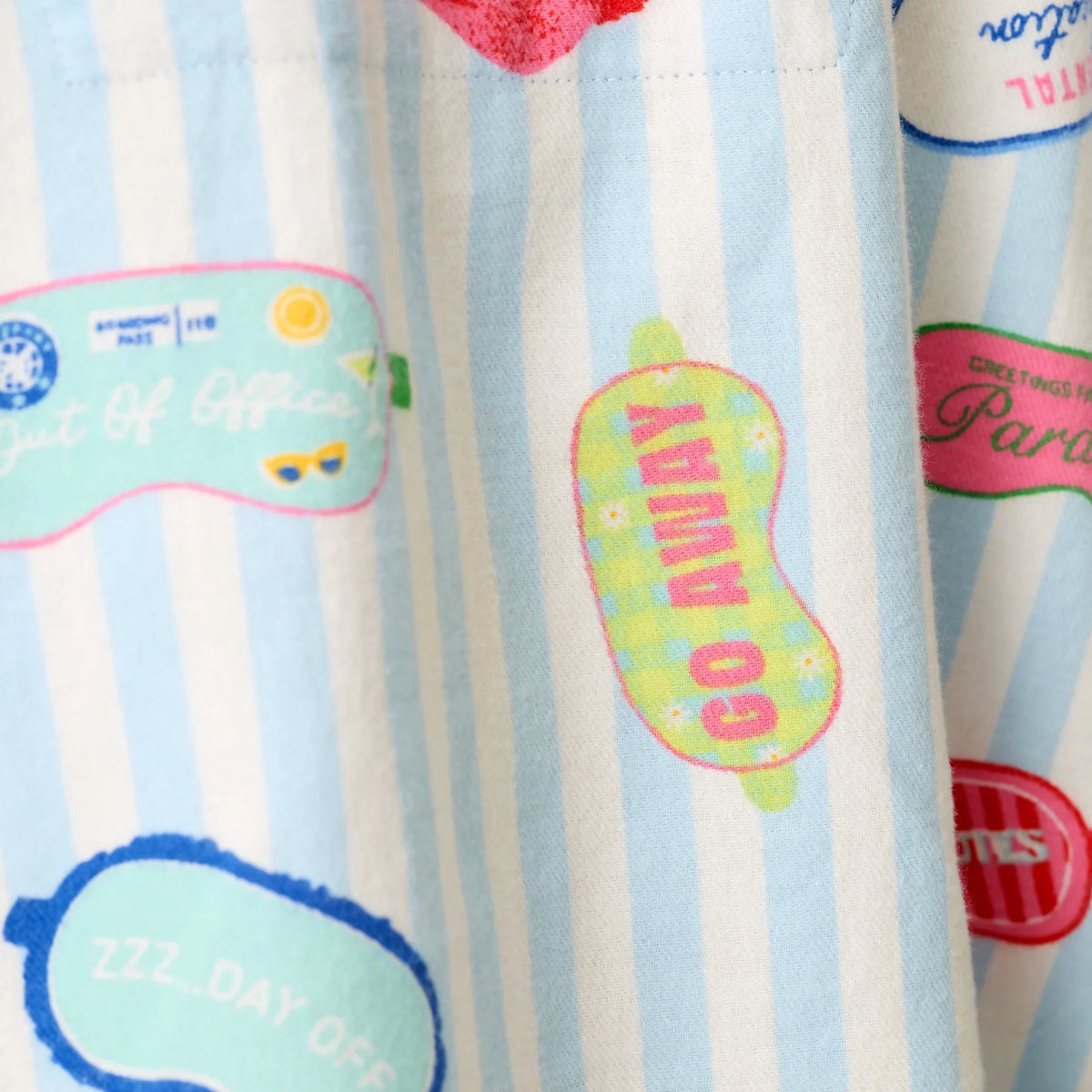 PJ Salvage Out of Office Eyemask Breeze flannel swatch — Cloud Nine Pajamas