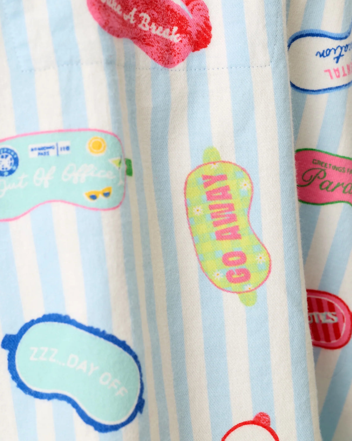 PJ Salvage Out of Office Eyemask Breeze flannel swatch — Cloud Nine Pajamas