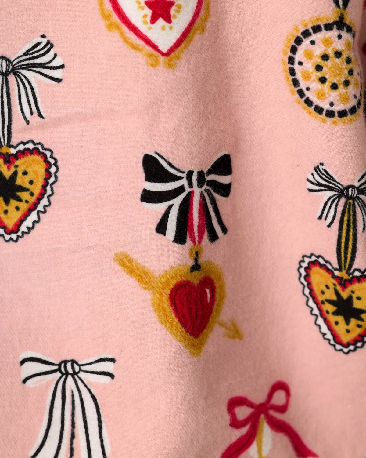 PJ Salvage Amour Iced Rose pale pink flannel fabric swatch — Cloud Nine Pajamas