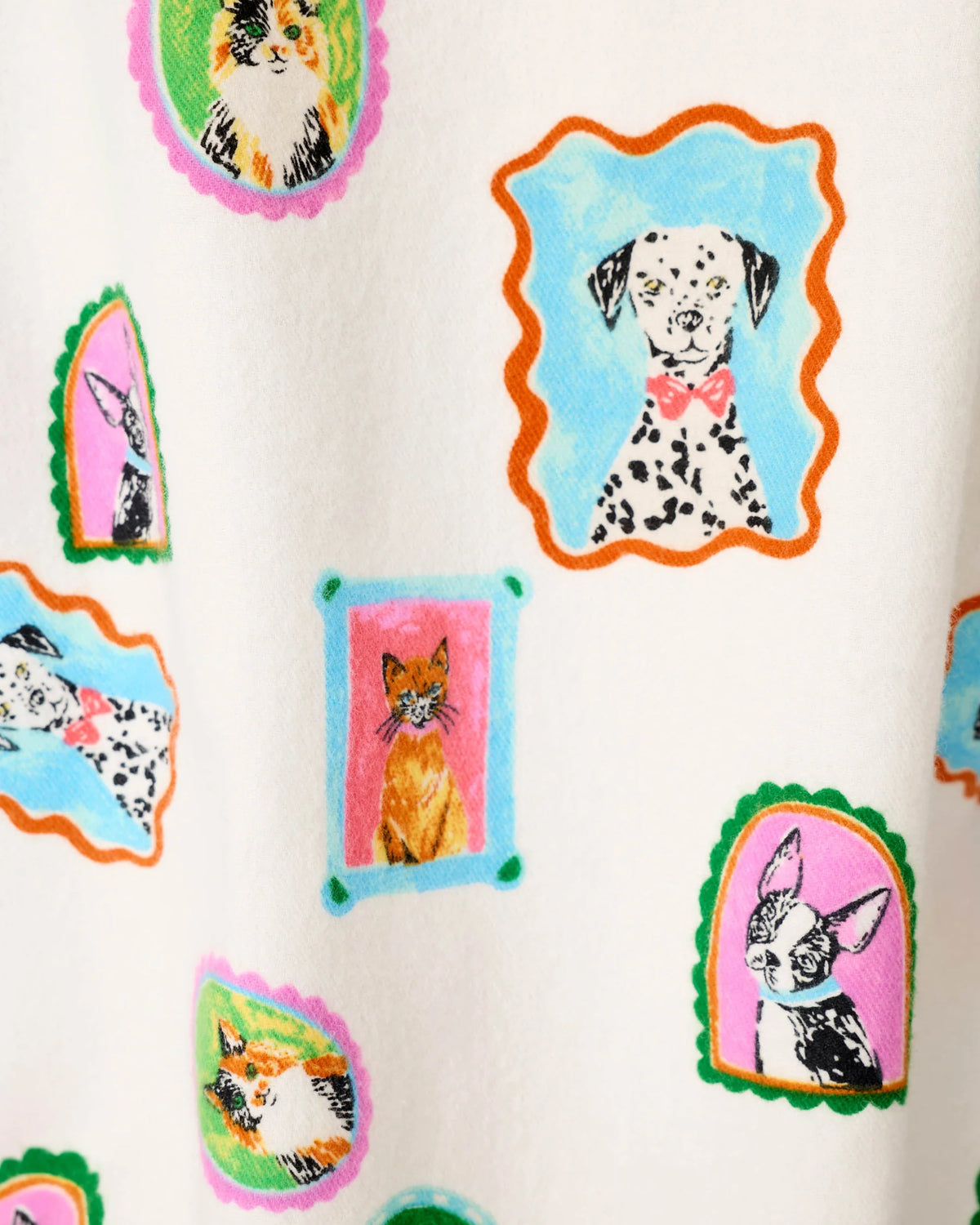 PJ Salvage Picture Purrfect Multi flannel swatch — Cloud Nine Pajamas