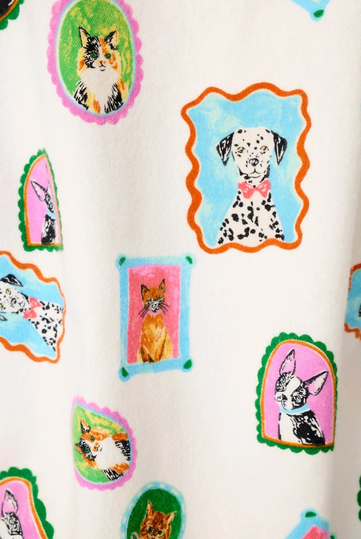 PJ Salvage Picture Purrfect Multi flannel swatch — Cloud Nine Pajamas
