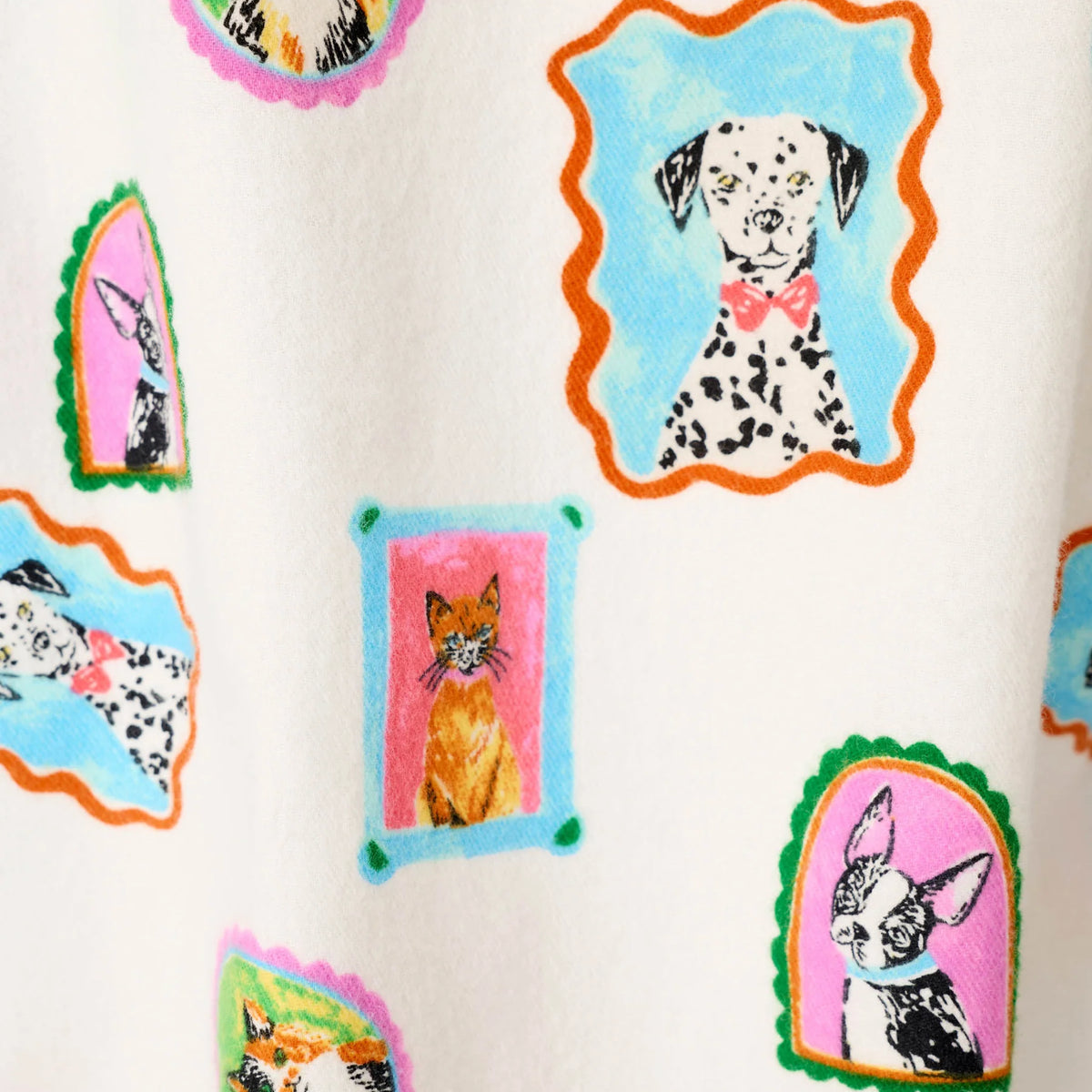PJ Salvage Picture Purrfect Multi flannel swatch — Cloud Nine Pajamas