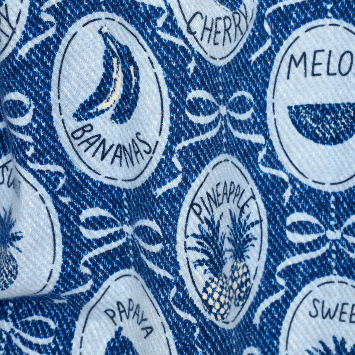 PJ Salvage Ma Cherie Navy Peony flannel swatch — Cloud Nine Pajamas